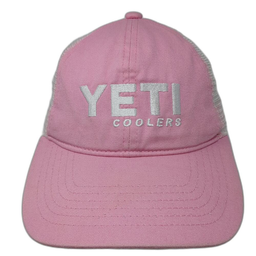 Yeti Coolers Snapback Mesh Back Trucker Hat Pink One Size Colorblock
